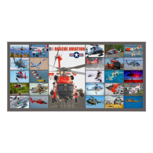 PÔSTER "MONTAGEM" DA AVIAÇÃO DE RESGATE DOS EUA