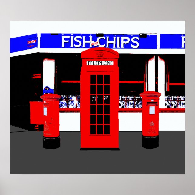 Pôster Montagem de Ícones Ingleses (Frente)