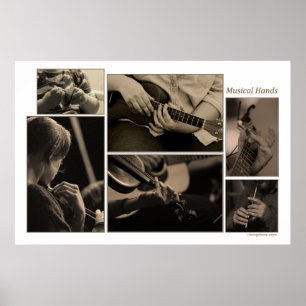 Poster Montagem de mãos musicais por Miriam A Kilmer