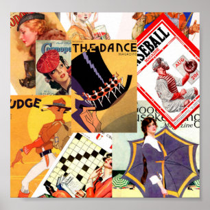 Poster Montagem do compartimento do vintage