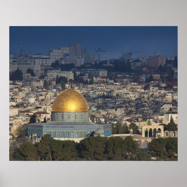 Poster Montagem do Templo e Domo do Rochedo, amanhecer (Frente)