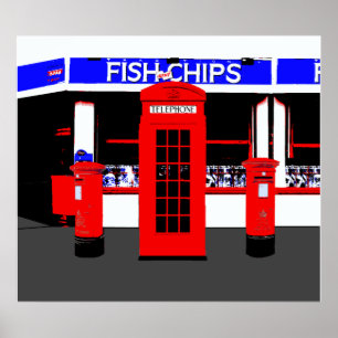 Pôster Montagem inglês dos ícones