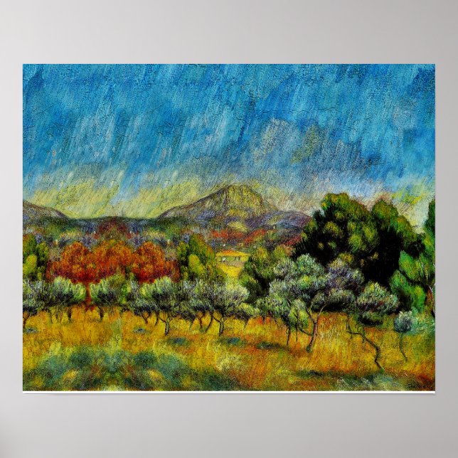 Poster "Montagne Sainte Victoire", por Renoir (Frente)