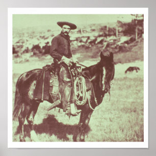 Pôster Montana Cowboy, c.1880 (foto b/c)