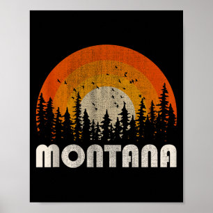 Poster Montana - natureza engraçada vintage caminhada 60s