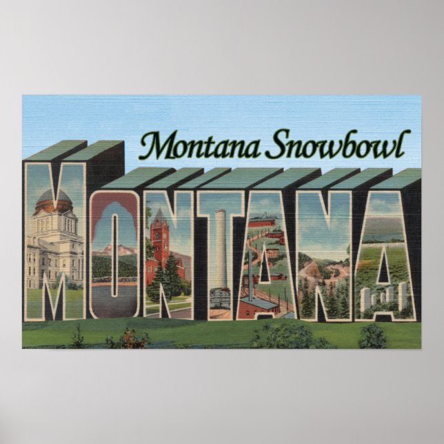 Poster Montana Snowbowl, Montana (Frente)