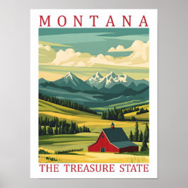 Poster Montana the Treasure State USA Viagem Place