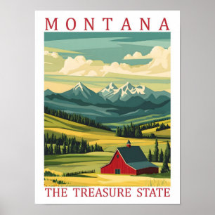 Poster Montana the Treasure State USA Viagem Place