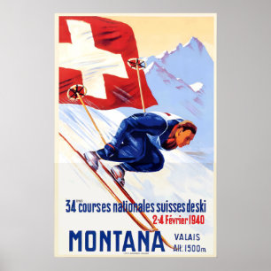 Poster Montana Valais Suíço Suisee Suíça Montanhas