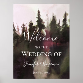 Poster Montanha Alpina Bem-vindo ao Nosso Casamento |
