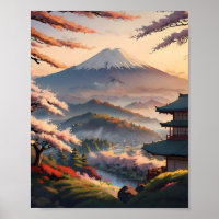Montanha ao Nascer do Sol Uma Paisagem Japonesa Se
