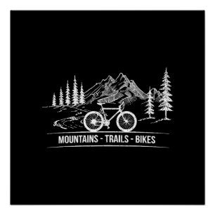 Pôster Montanha - Bicicleta de bicicleta de bicicleta