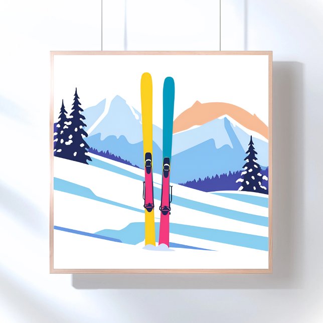 Poster Montanha de Esqui de Inverno (Criador carregado)