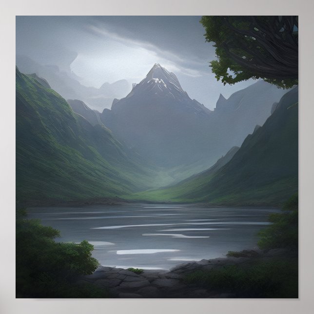 Poster Montanha de Forma Espiral (Frente)