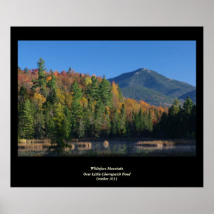 Pôster Montanha de Whiteface sobre pouca lagoa de