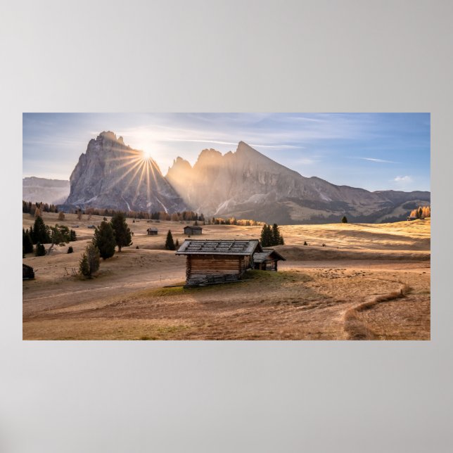 Poster Montanha Dolomite Alps South Tyrol / Itália (Frente)