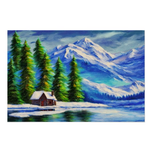 Pôster Montanha e Cabina (Frente)