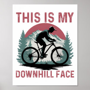 Poster Montanha Engraçada Bicicleta Mountain Bike Ciclist