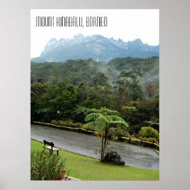 Poster Montanha Kinabalu e selva de Borneo