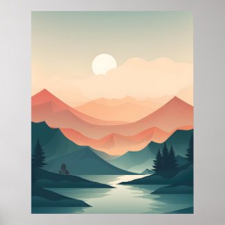 Poster Montanha Majestade: Viagem do Rio Sunlit
