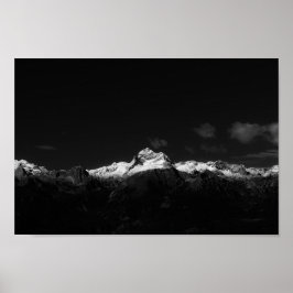 Poster Montanha majestosa Triglav a preto e branco