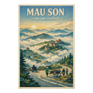 Pôster Montanha Mau Son, Lang Son, Vietnã Viagem