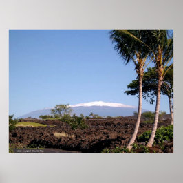 Poster Montanha Mauna Kea com Capas de Neve
