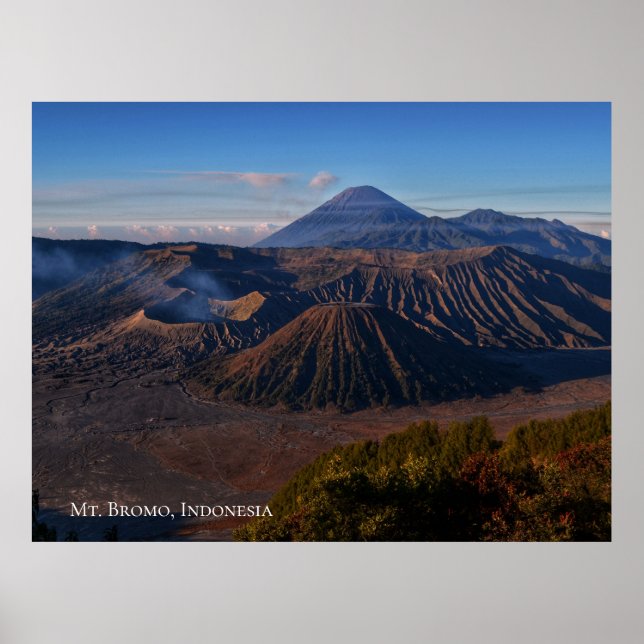 Poster Montanha Paisagem Bromo Indonésia Viagem (Frente)