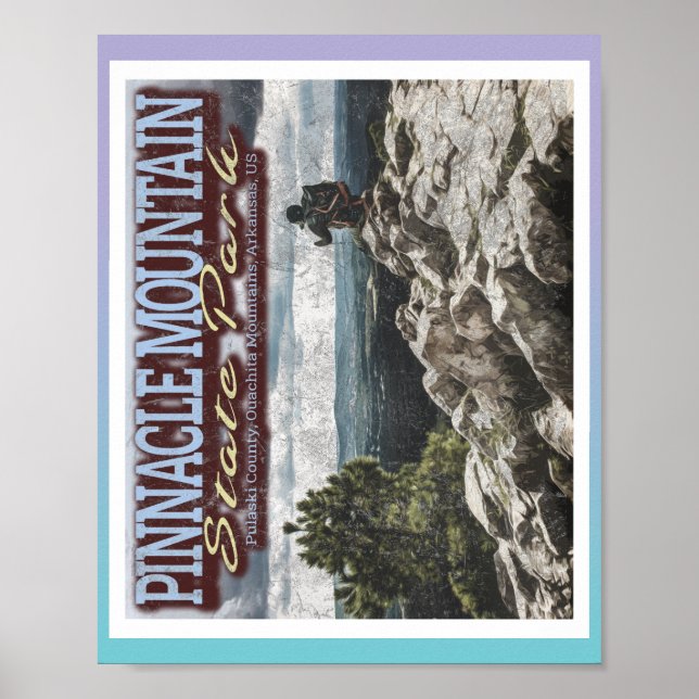POSTER MONTANHA PINNACLE - MONTANHAS QUACHITA - ARKANSAS (Frente)