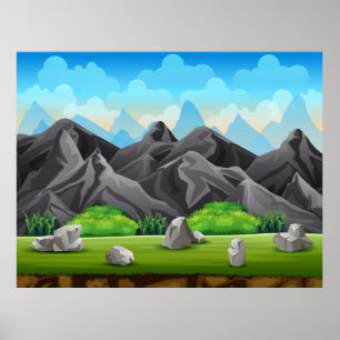 Poster Montanha rochosa natural
