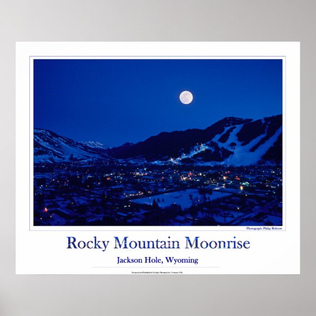 Poster Montanha Rocky Moonrise (Frente)