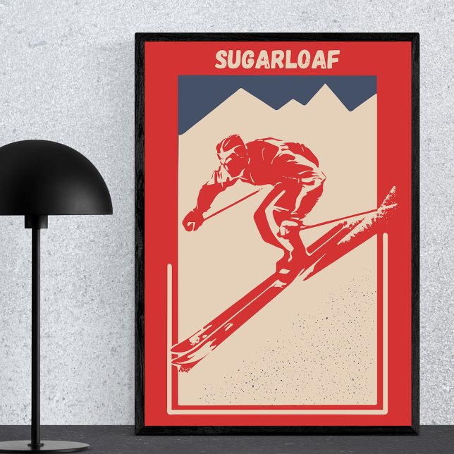 Poster Montanha Sugarloaf no Maine - Ski Vintage (Criador carregado)