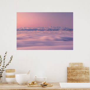Poster Montanha sunset de serenidade Triglav nuvens névoa