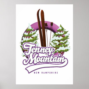 Poster Montanha Tenney logotipo de esqui de New Hampshire