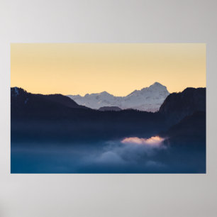 Poster Montanha Triglav ao pôr do sol