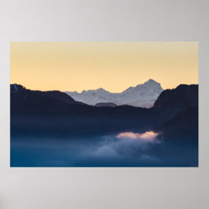 Poster Montanha Triglav ao pôr do sol