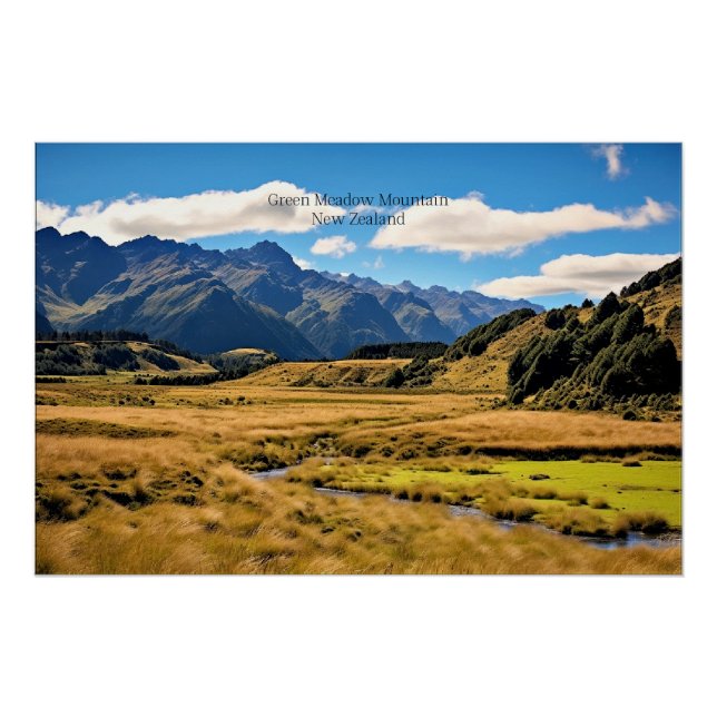 Pôster Montanha Verde/IA gerada, (Frente)