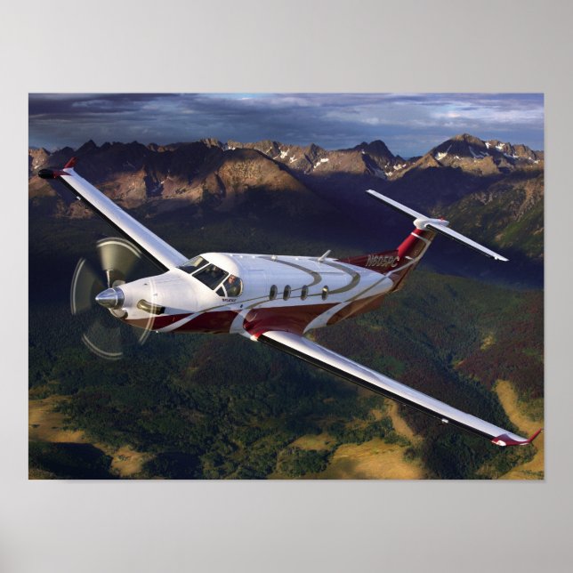 Pôster Montanha Voando PC-12 (Frente)