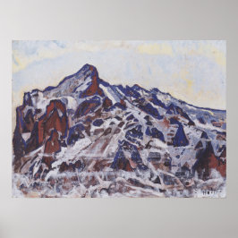 Poster Montanha Wetterhorn (Paisagem de inverno de neve)