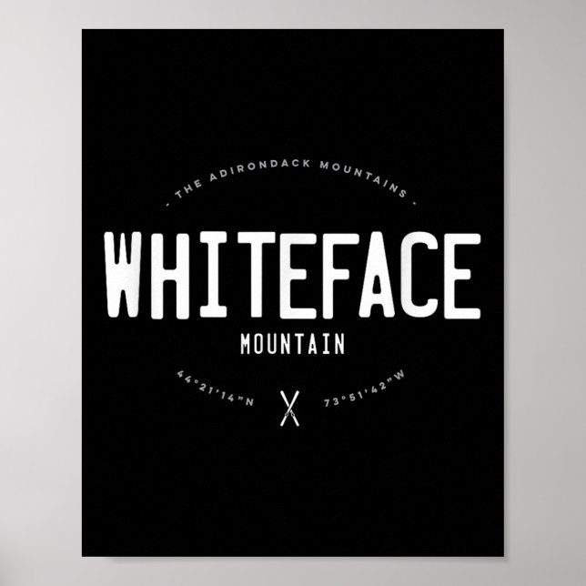 Poster Montanha Whiteface Nova York Gráfico Distressed Vi (Frente)