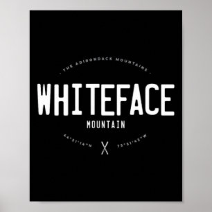 Poster Montanha Whiteface Nova York Gráfico Distressed Vi