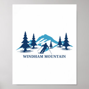 Poster Montanha Windham Nova York Estação de Esqui Esquia