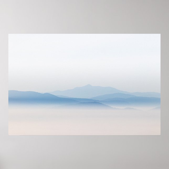 Poster Montanhas acima das nuvens (Frente)