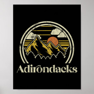 Poster Montanhas Adirondacks Nova York Acampamento de Tri