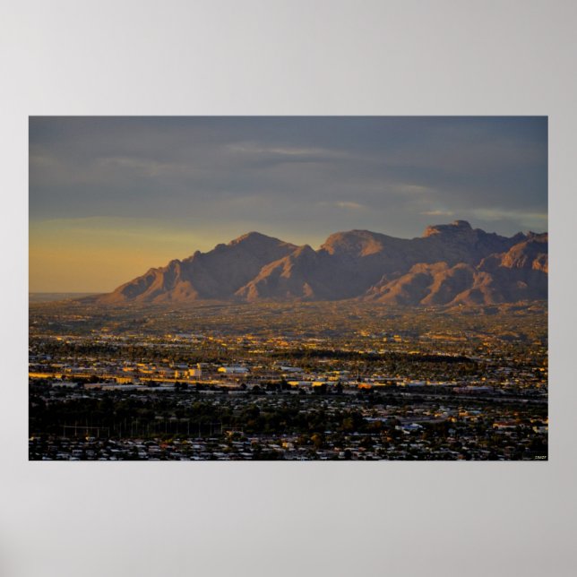 Poster Montanhas ao anoitecer (Frente)