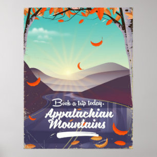 Pôster Montanhas Appalachian viagens vintage