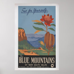 Poster Montanhas Azuis por H. Rousel Cartaz de Viagem Vi