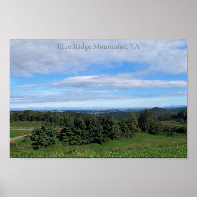Poster Montanhas Blue Ridge na Virgínia (Frente)