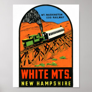 Poster Montanhas Brancas New Hampshire