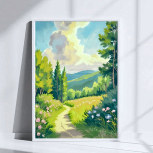 Poster Montanhas Brancas   Pintura Paisagística de New Ha